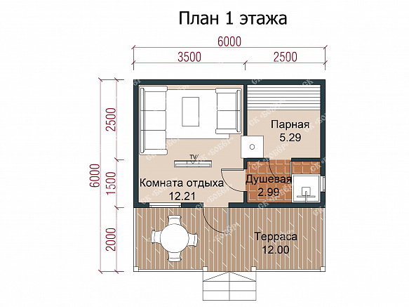 Сруб бани из бруса 6х6. фото