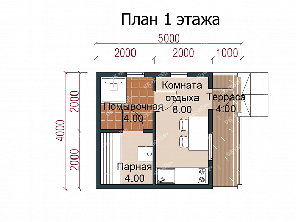 Сруб бани из бруса 4х5. фото